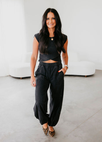 Drew Washed Wrap Top