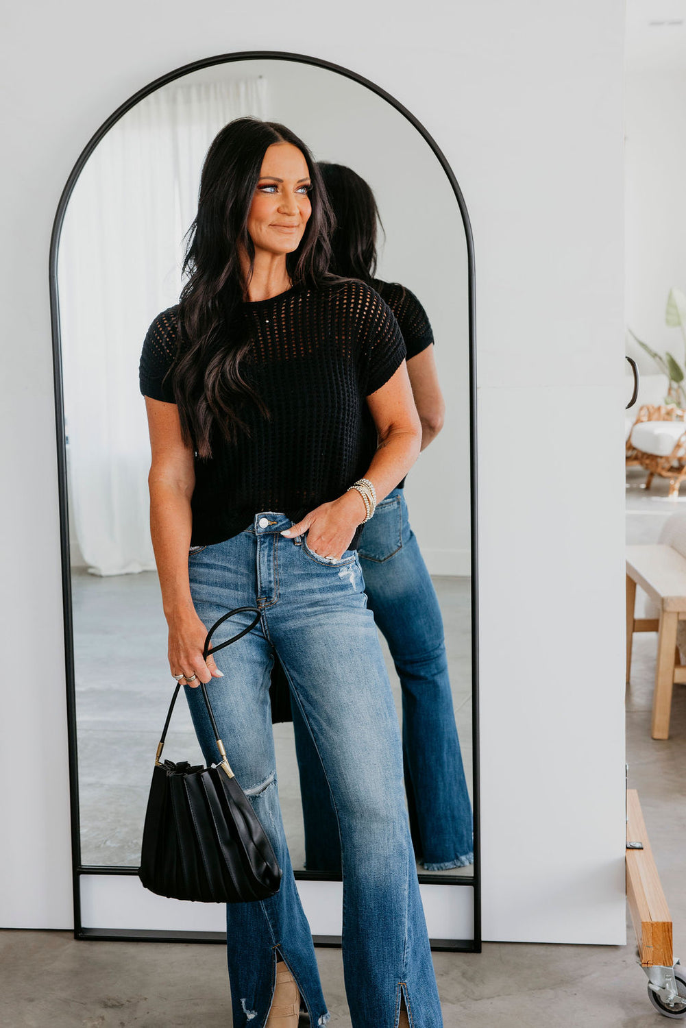 Katherine Risen Slit Hem Jeans