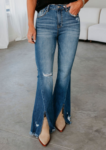 Katherine Risen Slit Hem Jeans product view