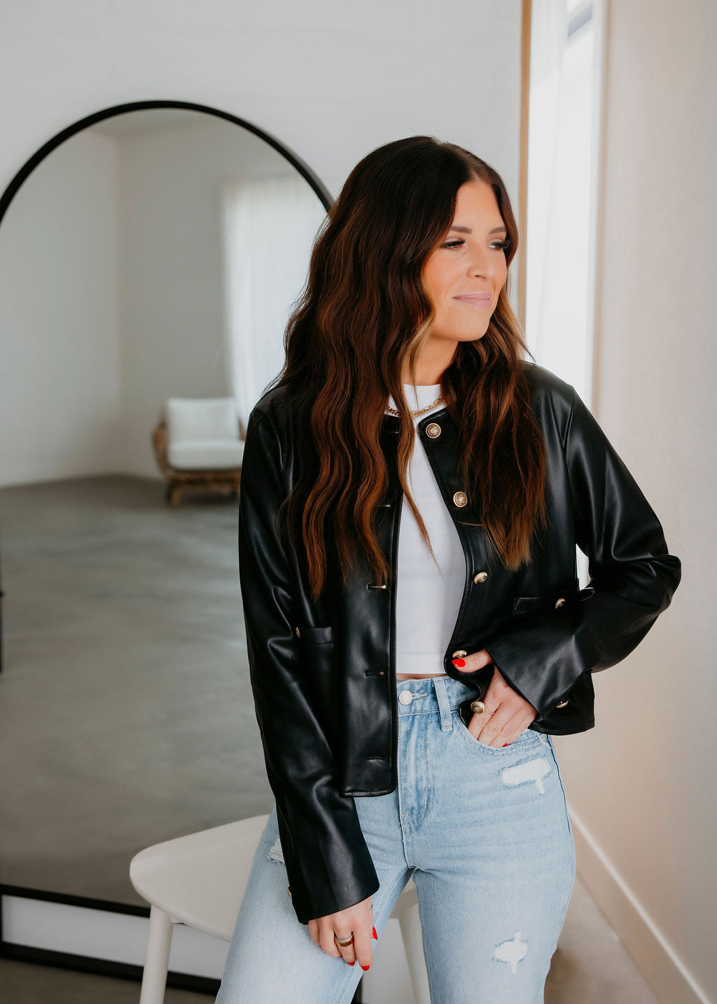 image of Cayli Faux Leather Jacket