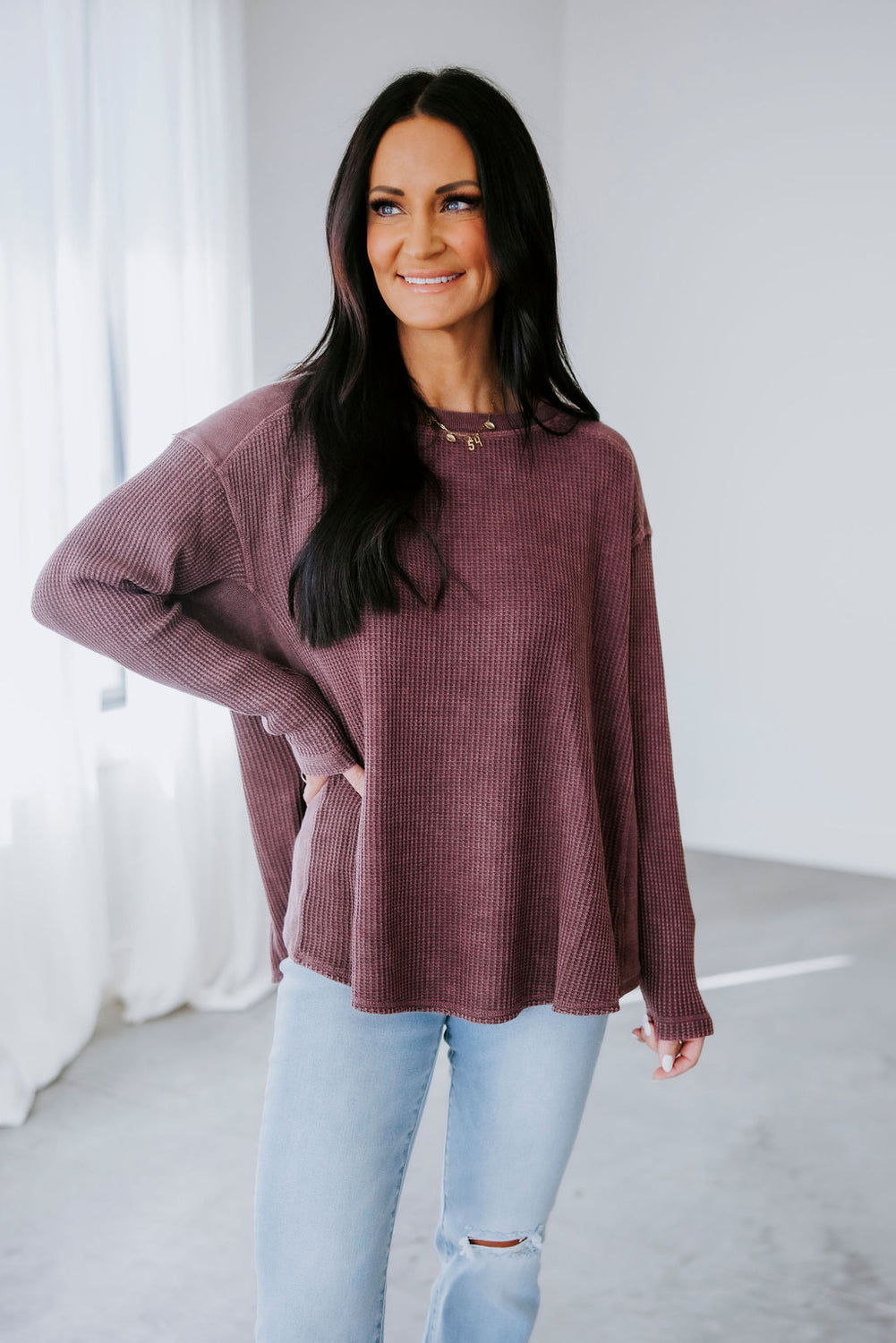 Riggs Oversized Waffle Knit Top