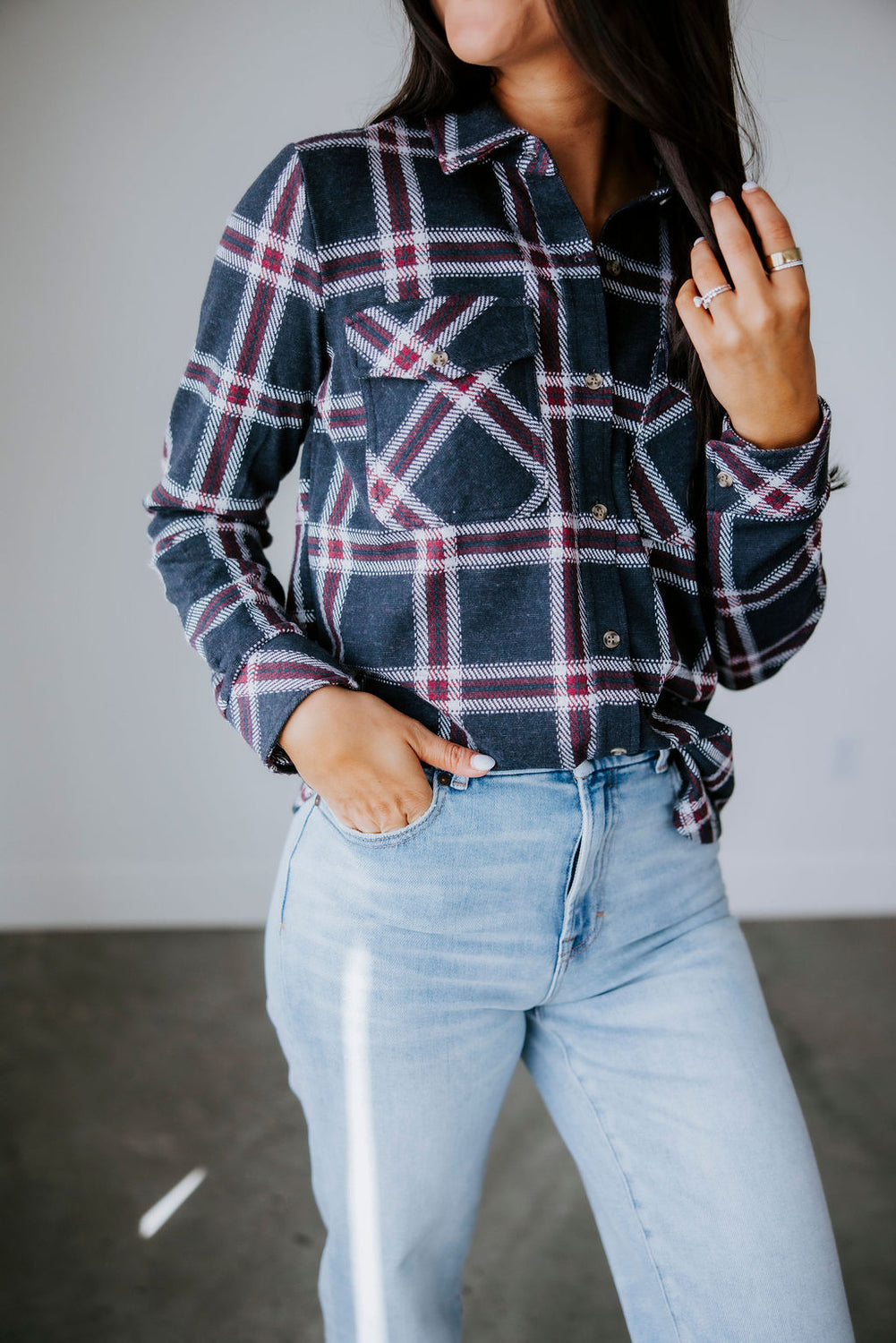 Cassian Plaid Button Down Top