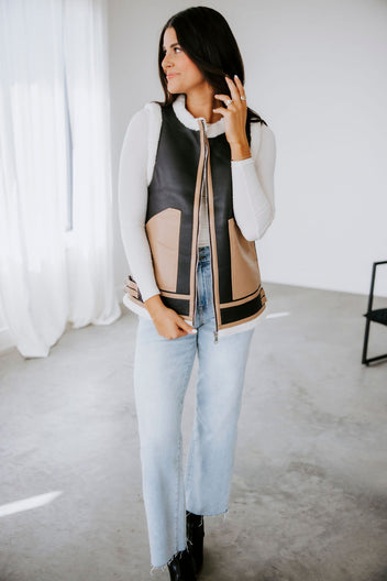 Charles Faux Leather Vest