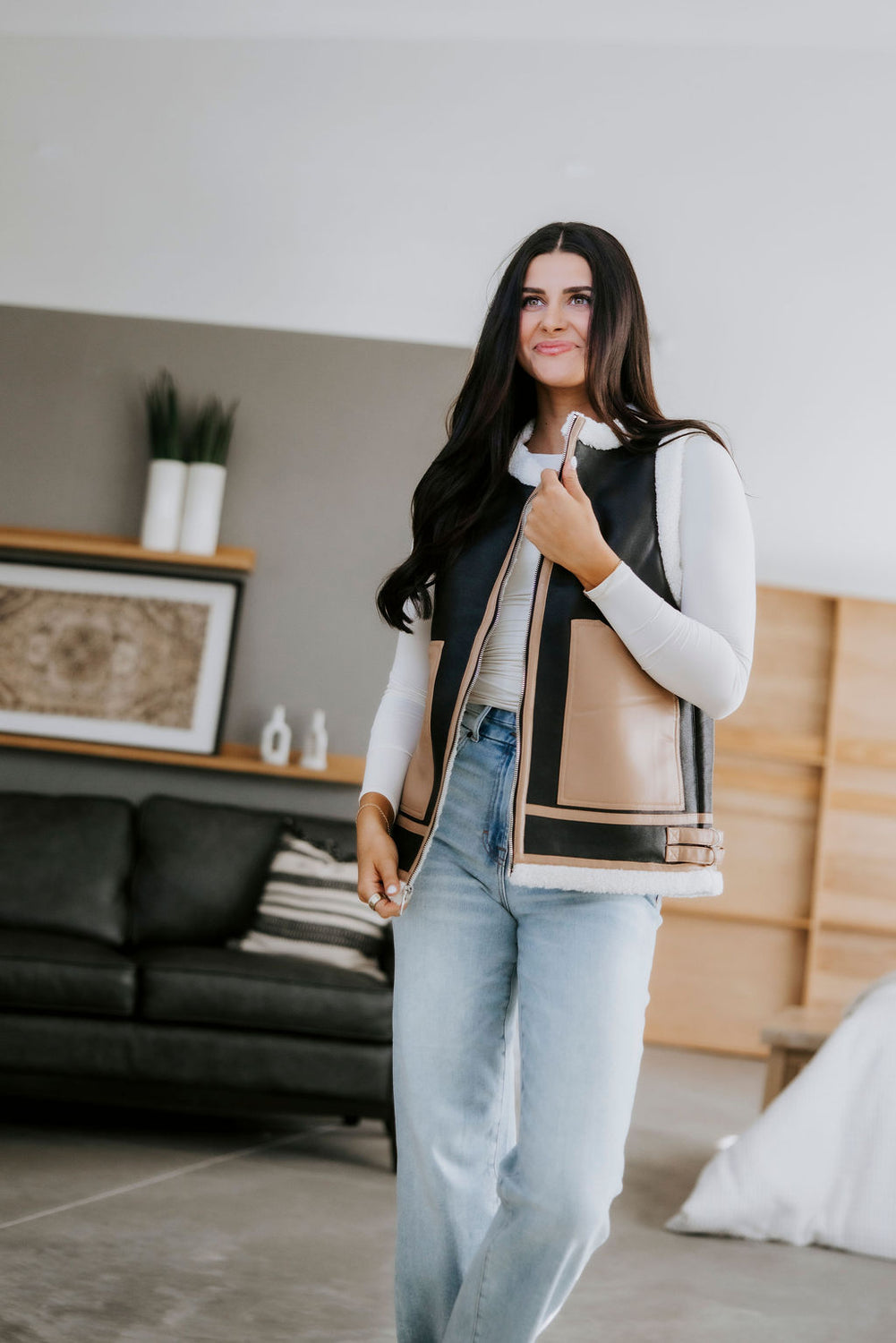 Charles Faux Leather Vest