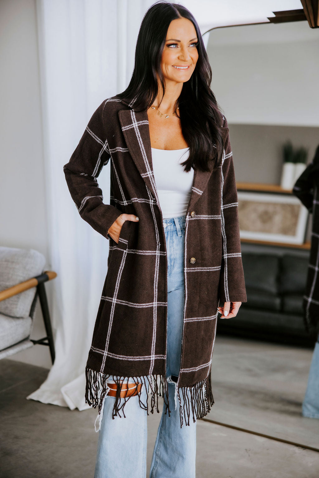 image of Luciana Fringe Coat