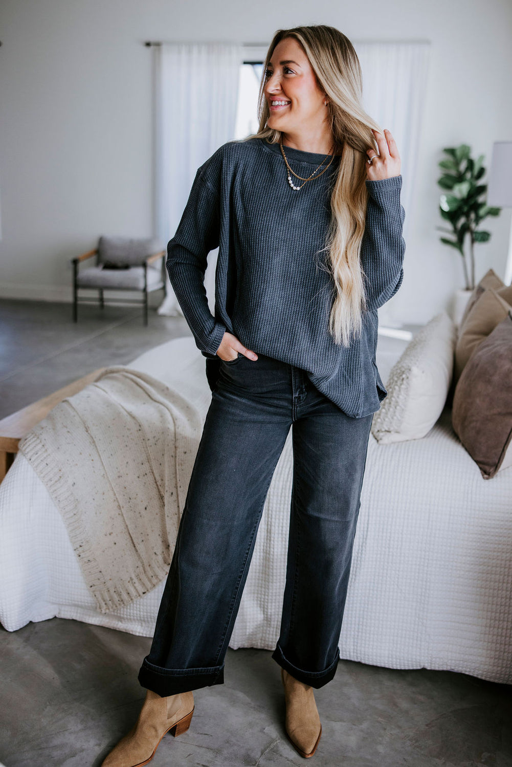 Riggs Oversized Waffle Knit Top