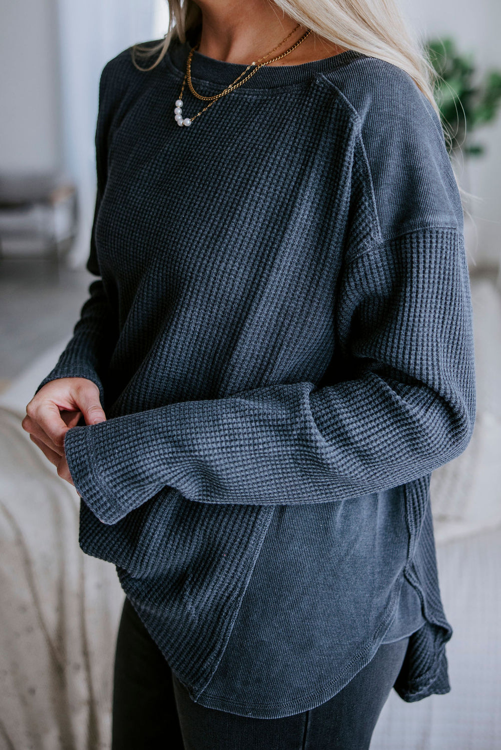 Riggs Oversized Waffle Knit Top