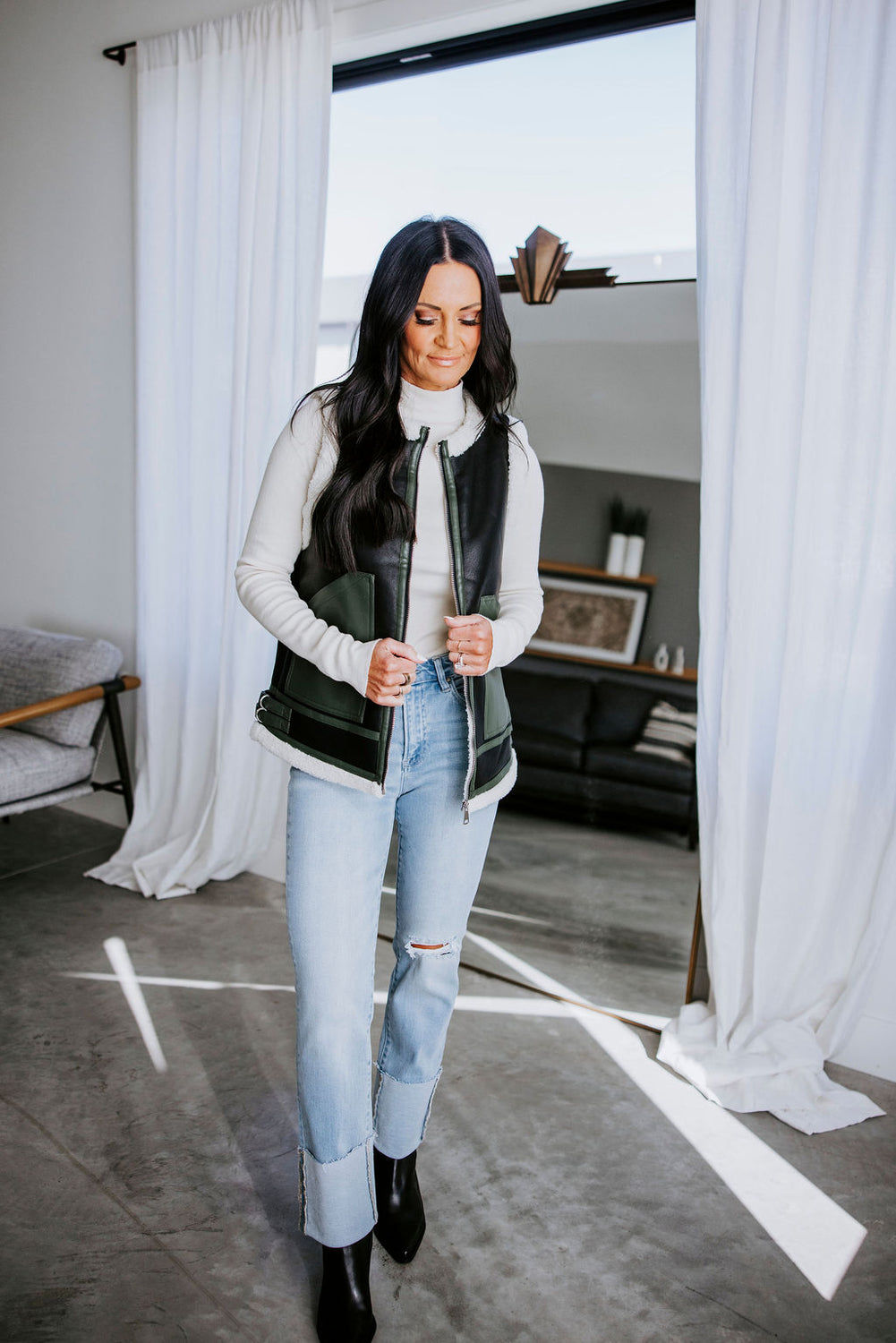 Charles Faux Leather Vest