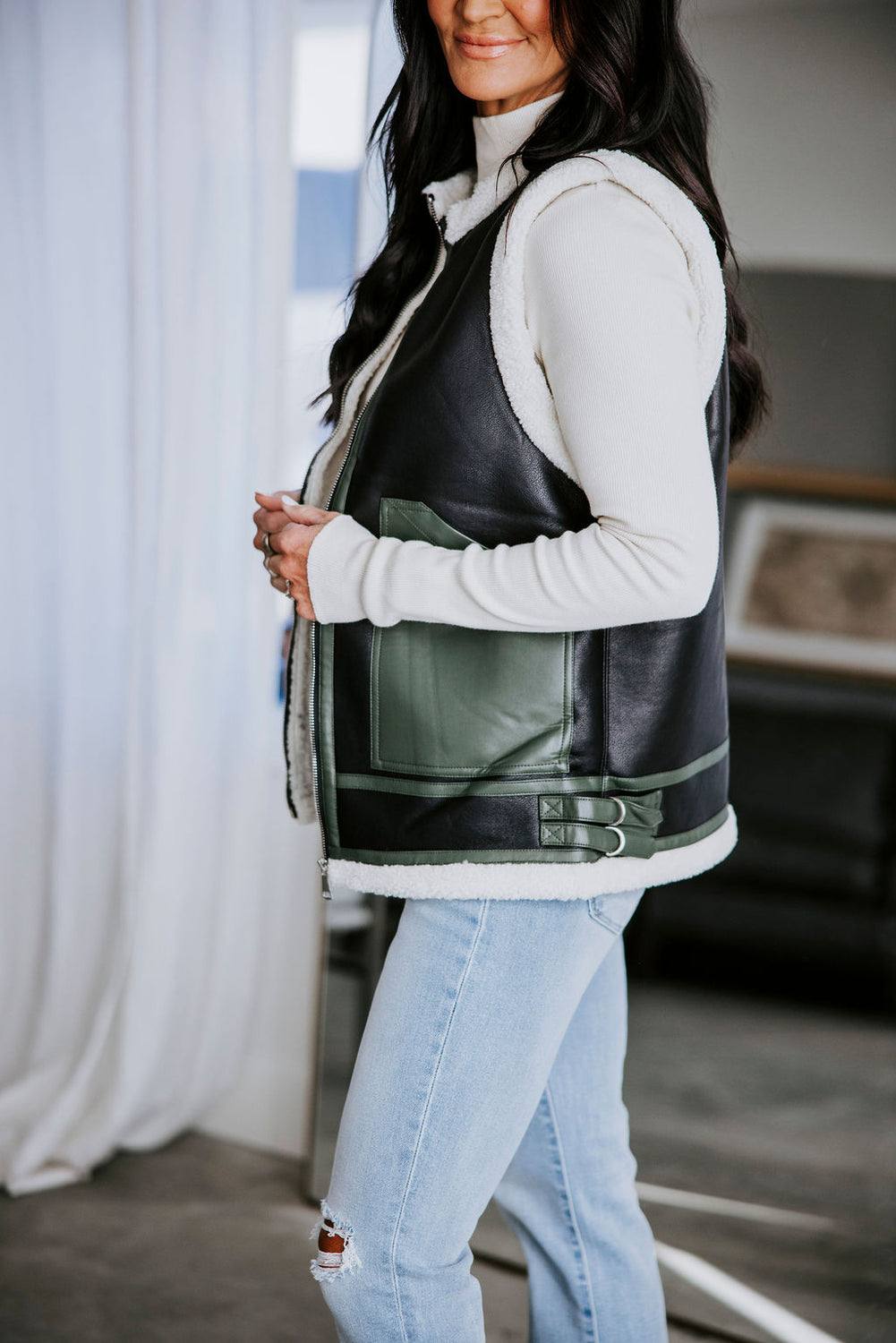 Charles Faux Leather Vest