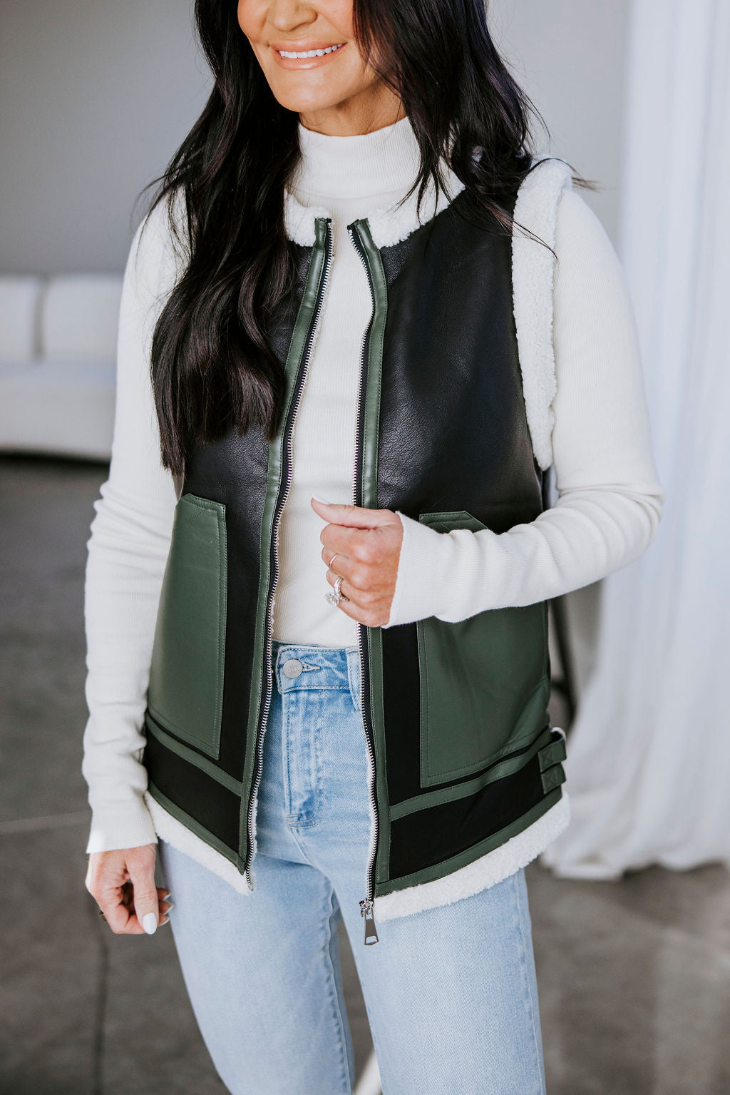 image of Charles Faux Leather Vest