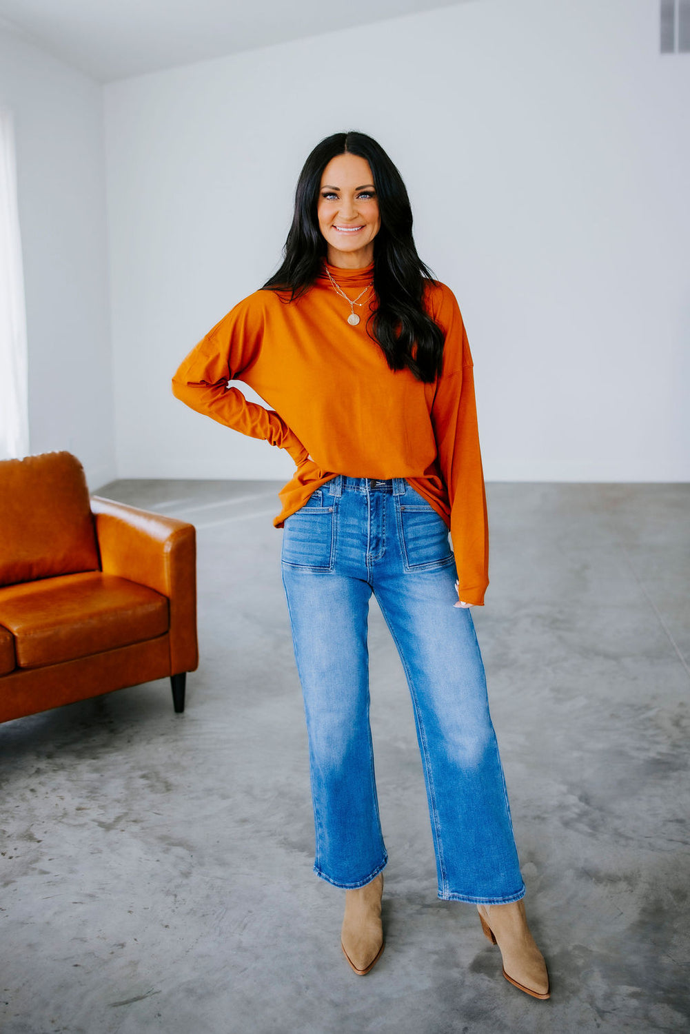 Davey Slouchy Turtleneck Top