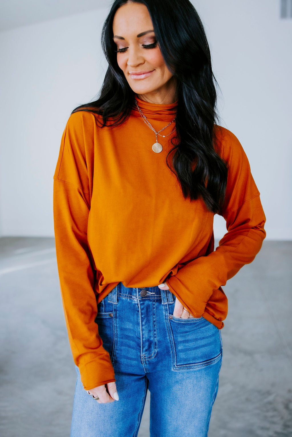 image of Davey Slouchy Turtleneck Top