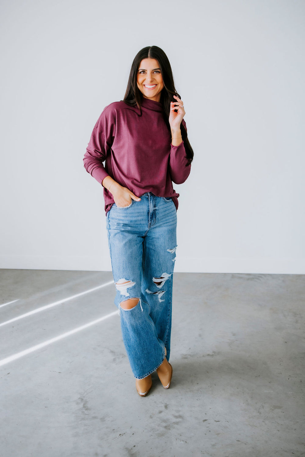 Davey Slouchy Turtleneck Top
