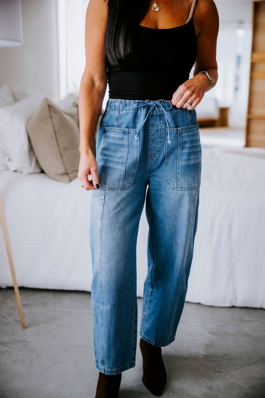 image of Trinity Denim Barrel Pants