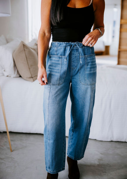 Trinity Denim Barrel Pants product view
