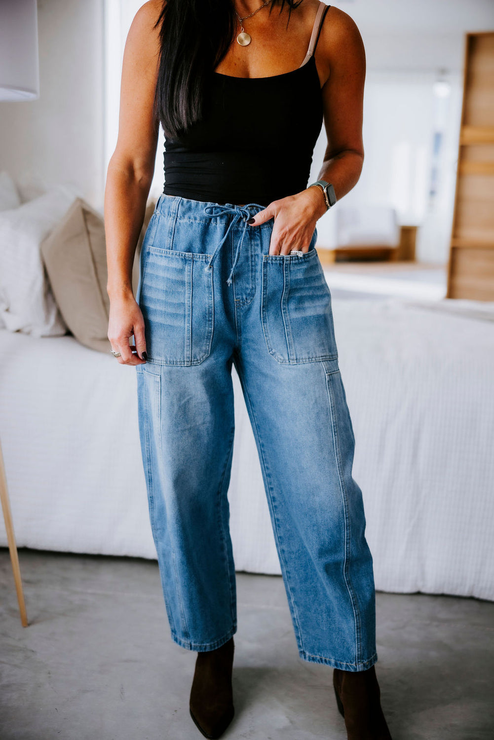 Trinity Denim Barrel Pants