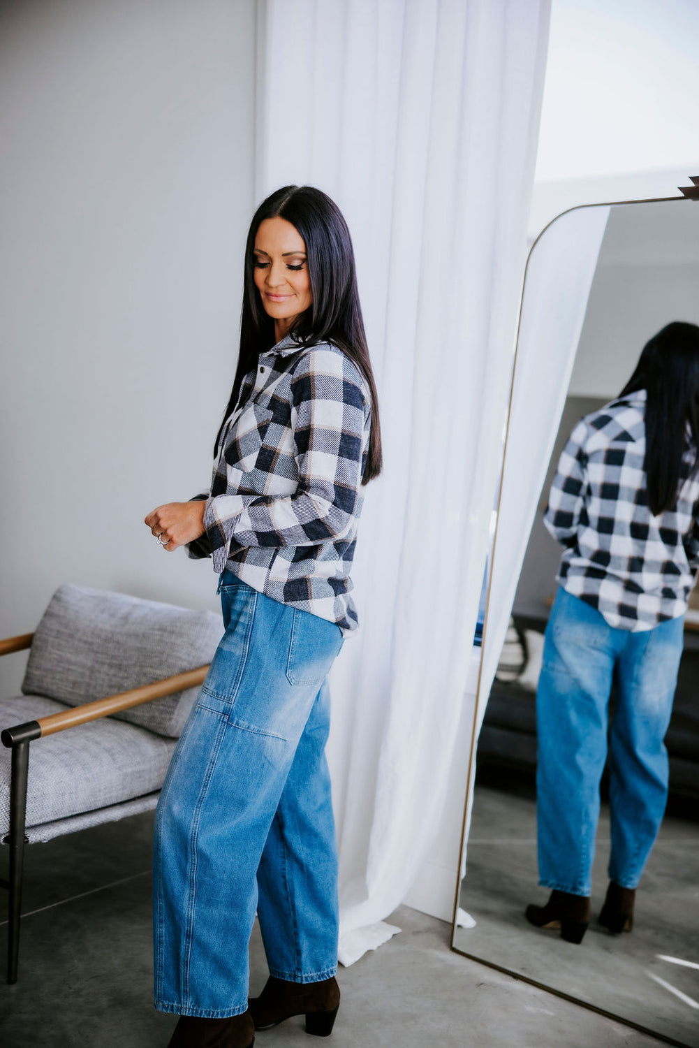 Truitt Plaid Button Down Top