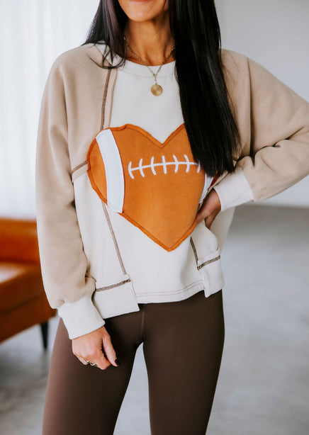 Football Patchwork Sweatshirt product view