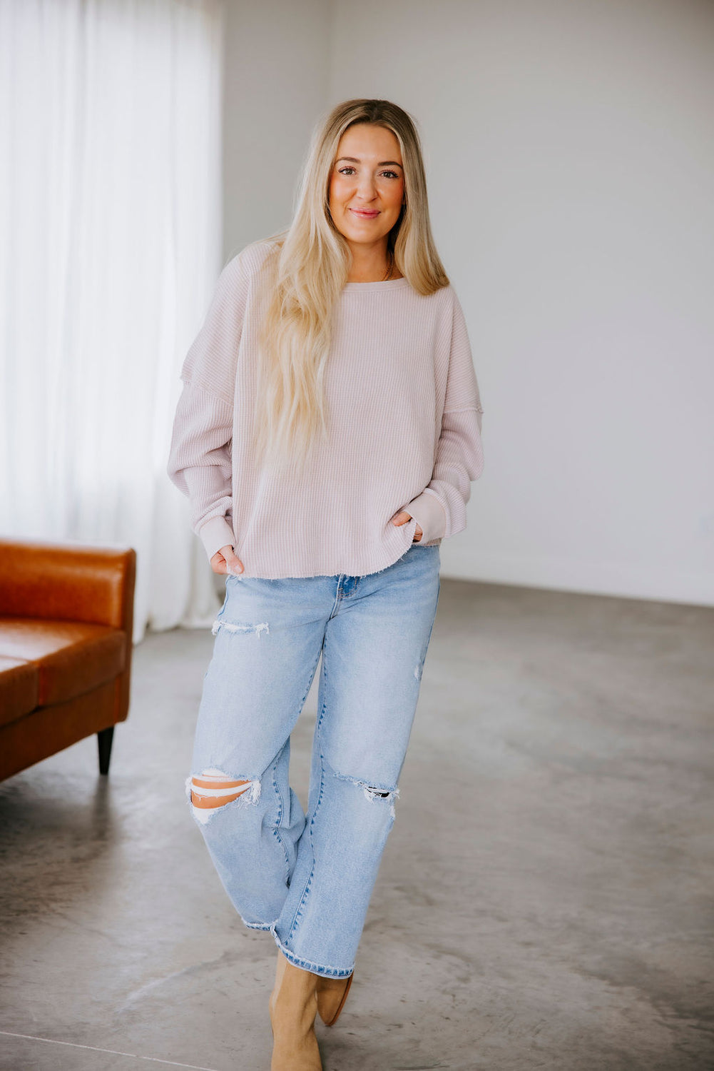 Addy Waffle Knit Top