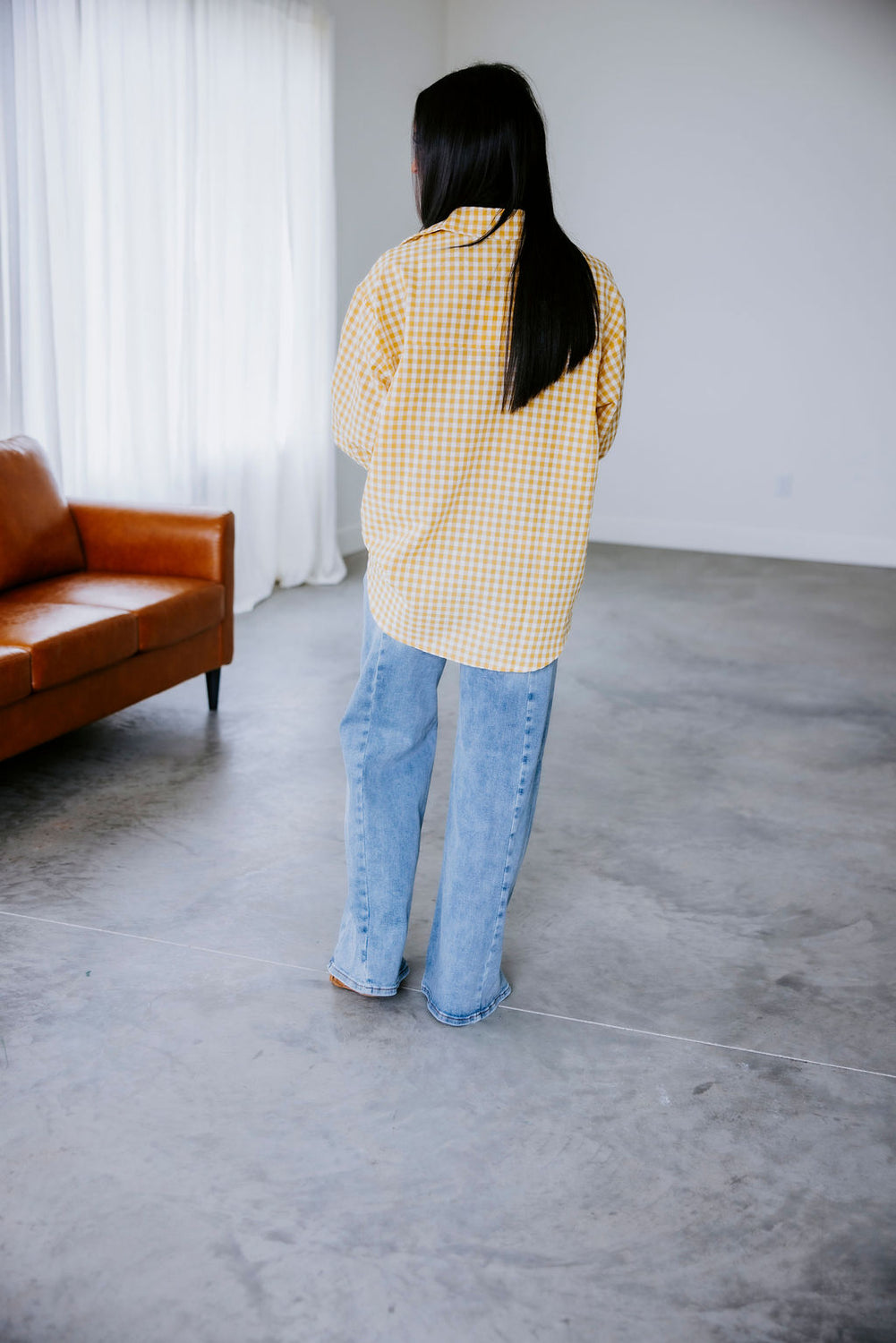 Britten Gingham Button Down Top