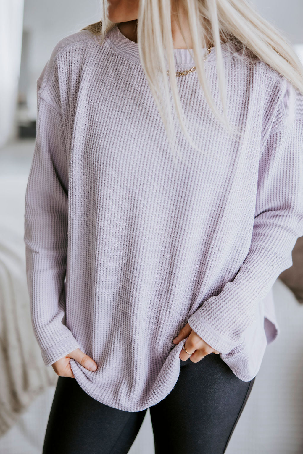 image of Riggs Oversized Waffle Knit Top