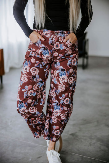 Averi Floral Barrel Pants