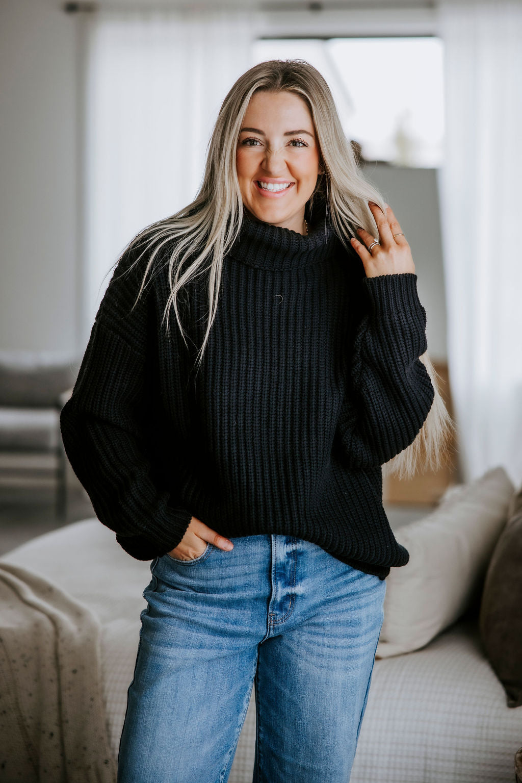 image of Amherst Funnel Neck Sweater by Lily and Lottie