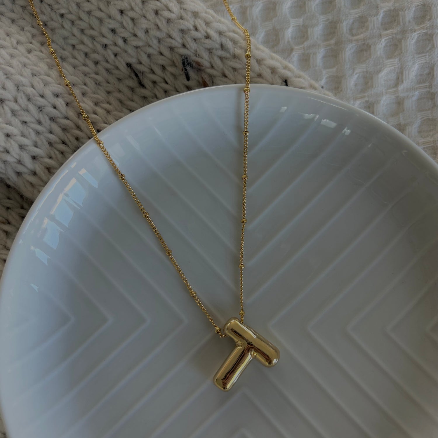 Bubble Initial Necklace