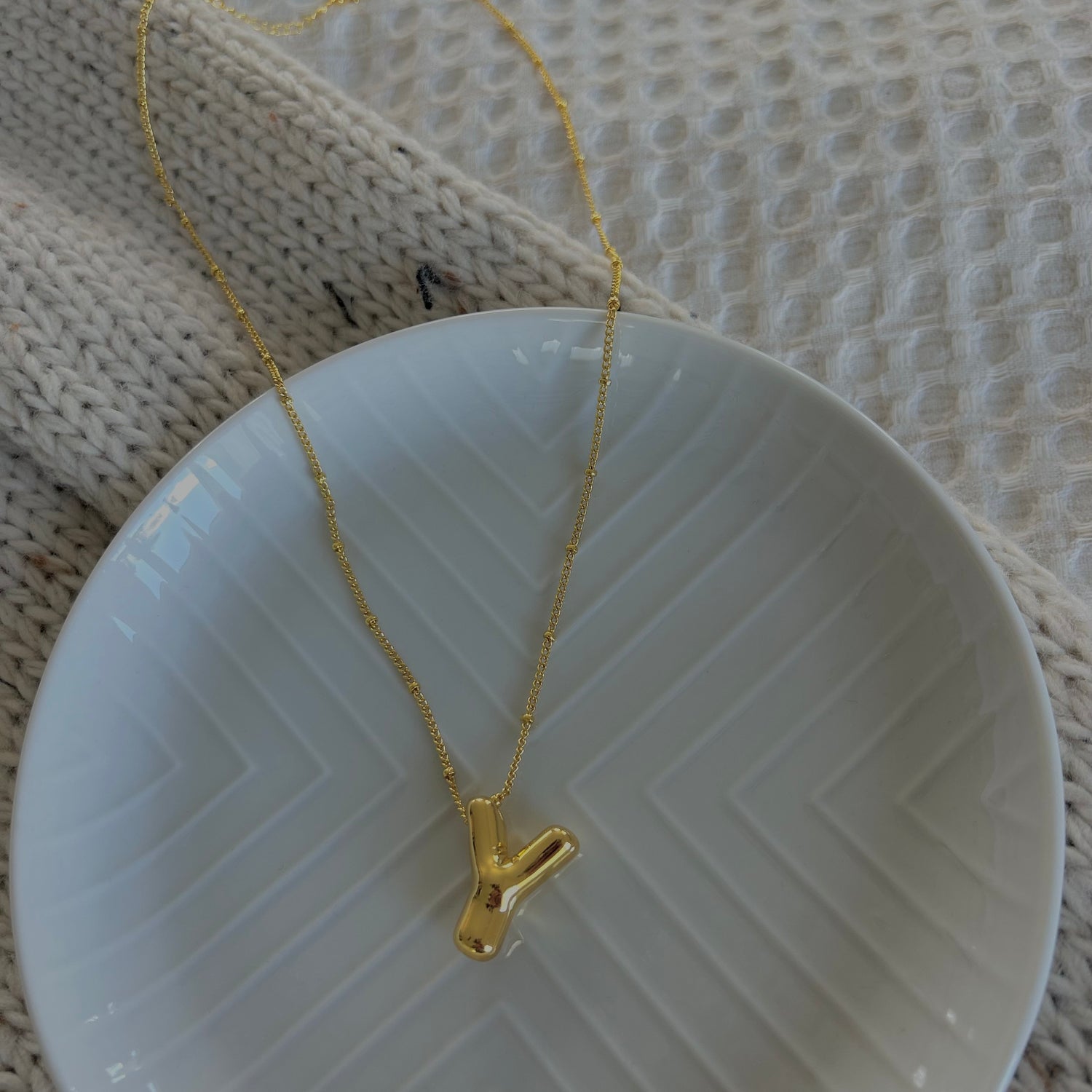 Bubble Initial Necklace