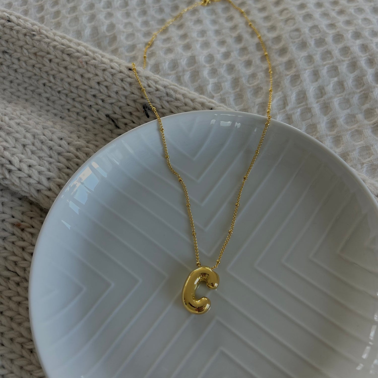 Bubble Initial Necklace