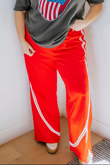 Curvy Stripe Wide Leg Pants