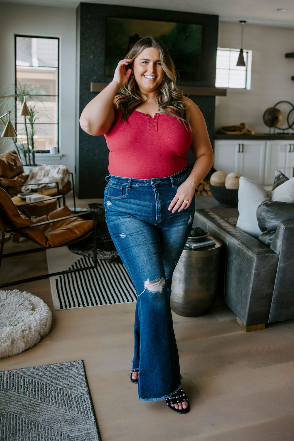 Tessa Eyelet Tank by Lily & Lottie