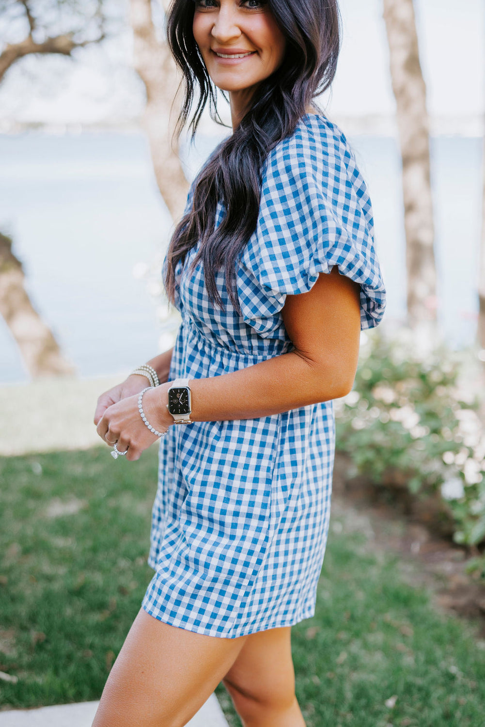 Honor Gingham Print Romper