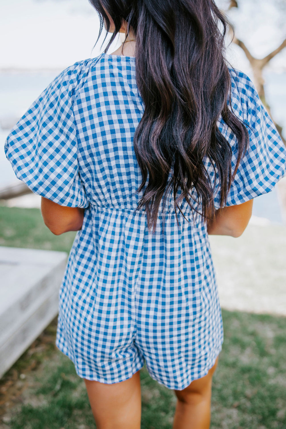 Honor Gingham Print Romper