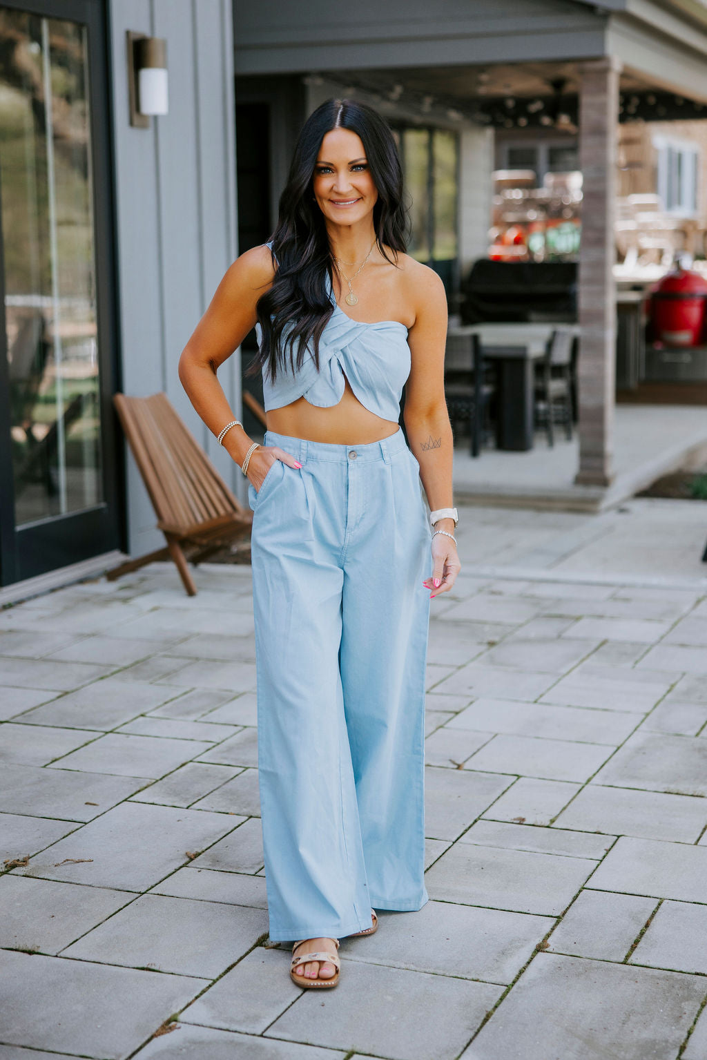 image of Trisha Denim Bandeau Top