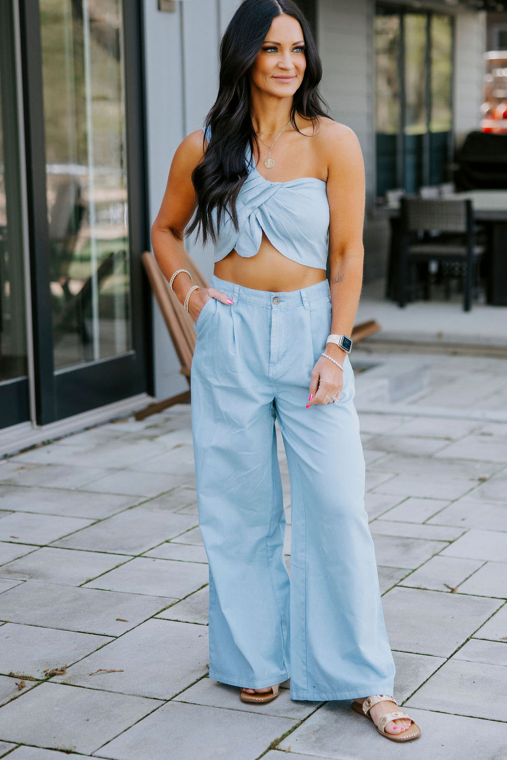 Trisha Denim Bandeau Top