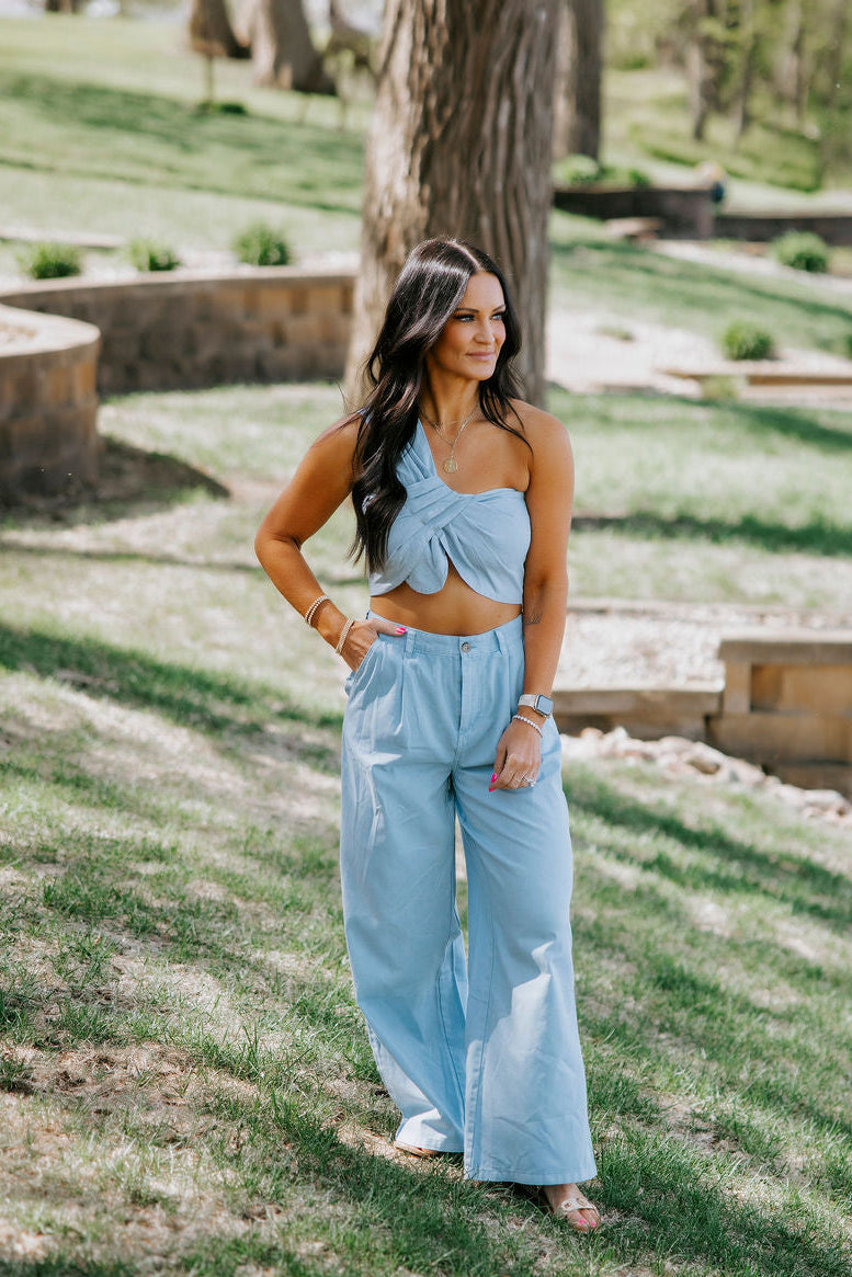 Trisha Denim Bandeau Top