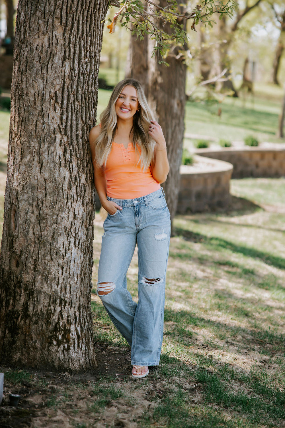 Tessa Eyelet Tank by Lily & Lottie