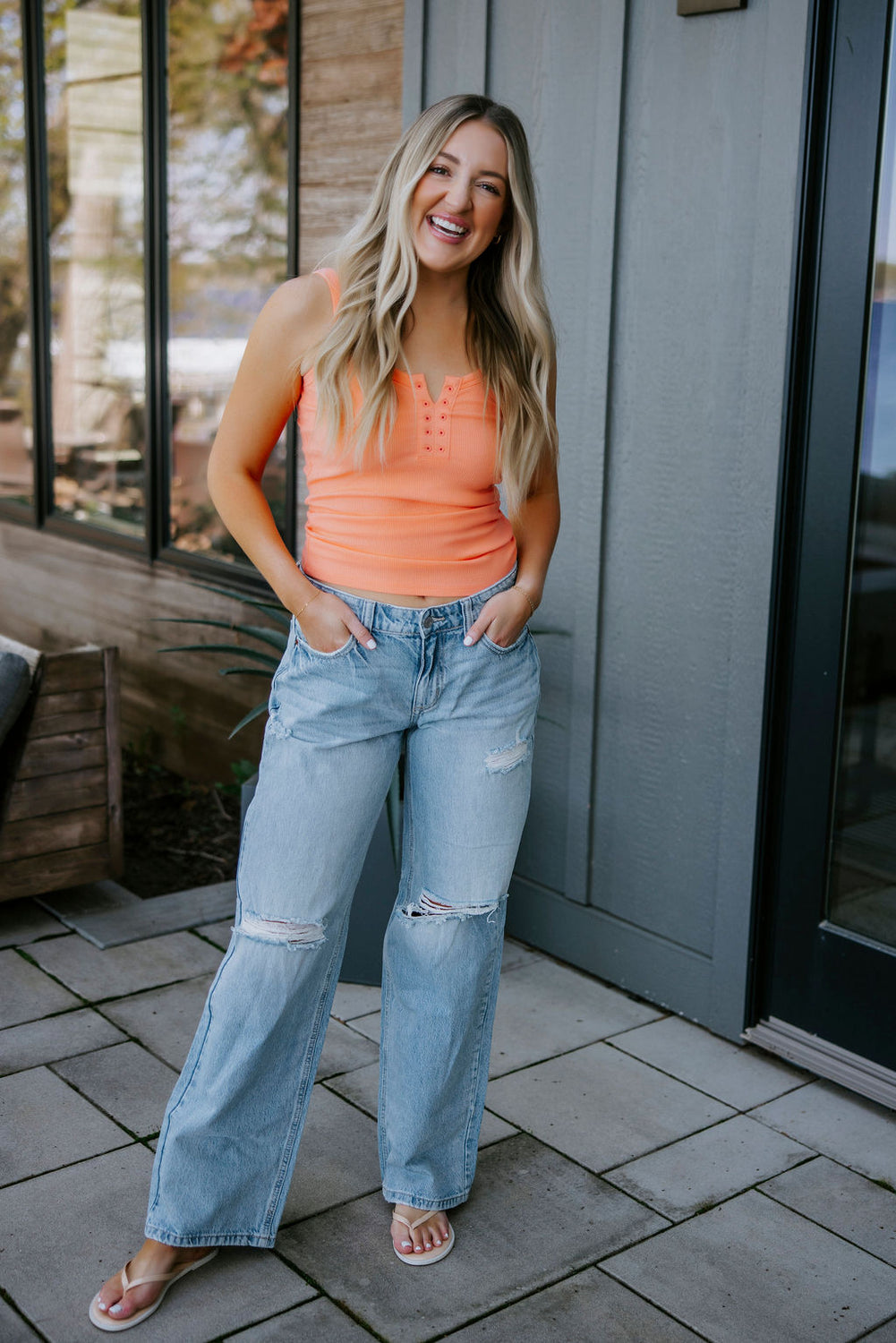 Tessa Eyelet Tank by Lily & Lottie