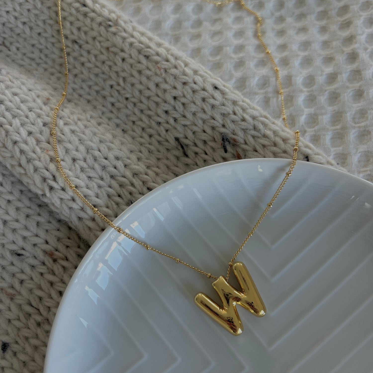 Bubble Initial Necklace