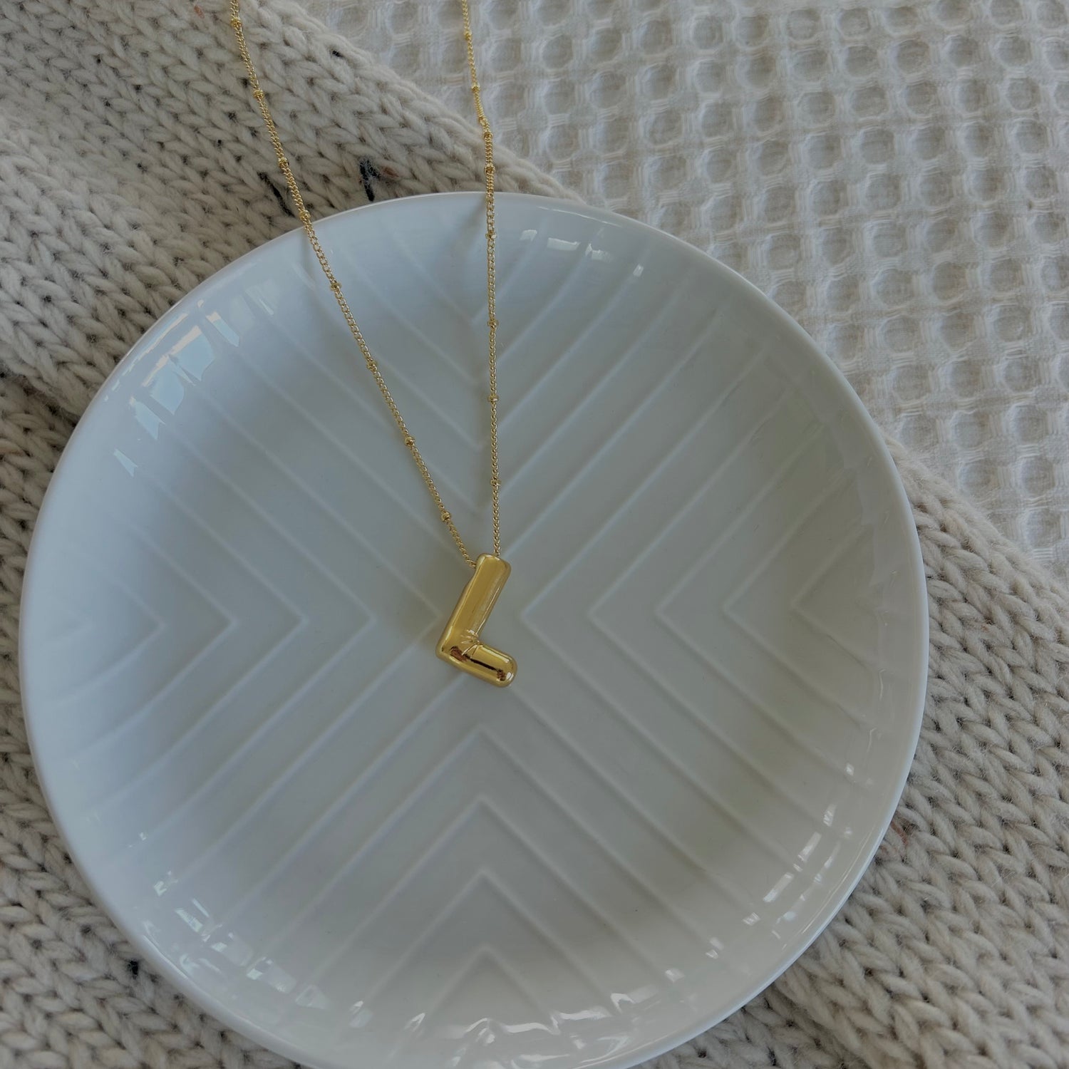 Bubble Initial Necklace