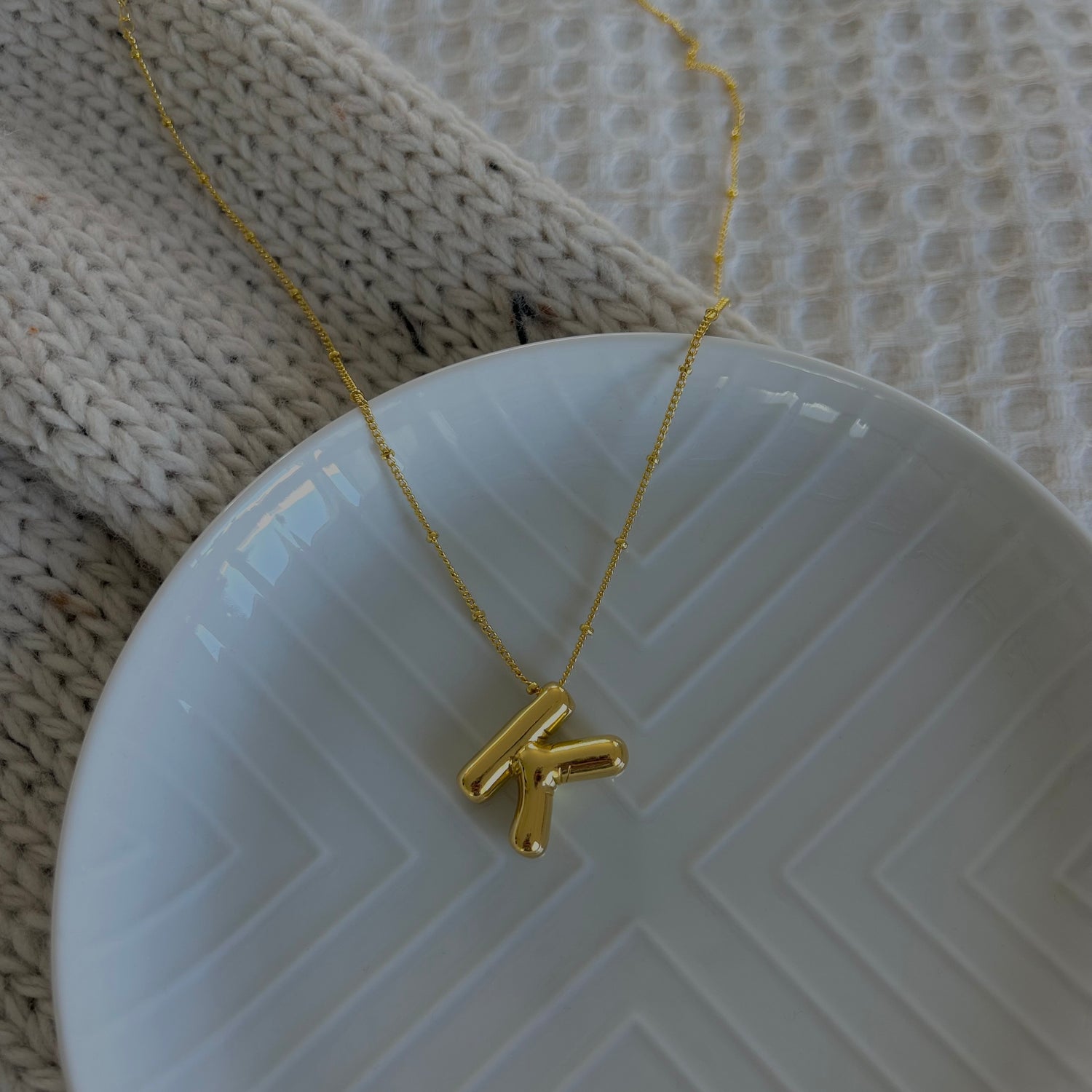 Bubble Initial Necklace