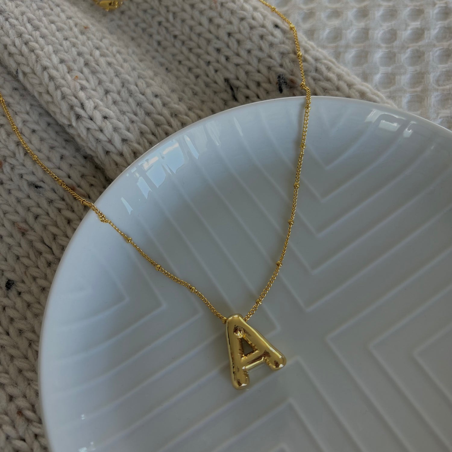 Bubble Initial Necklace