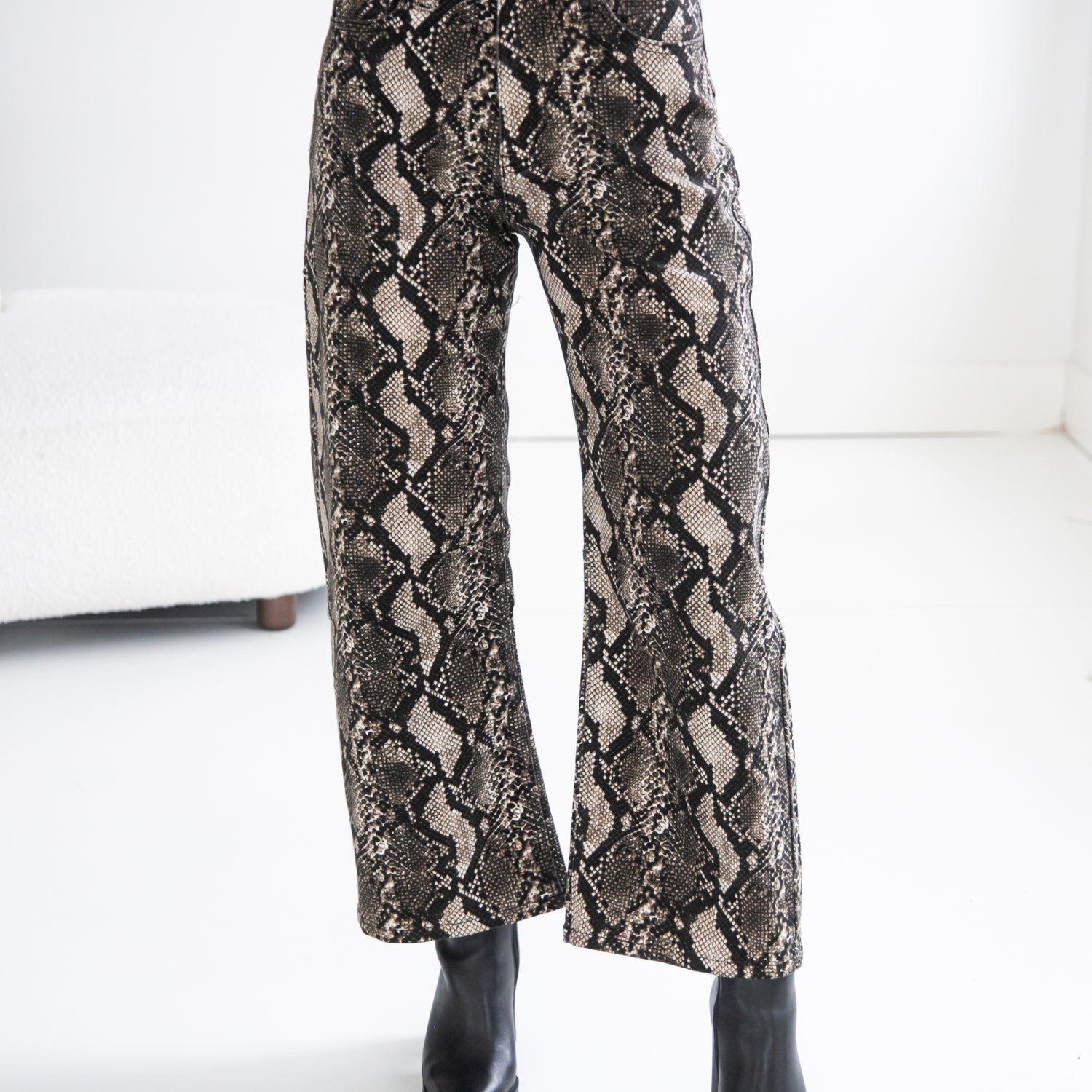 Marisol Snake Print Barrel Jean