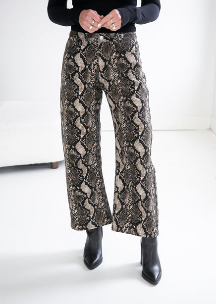 Marisol Snake Print Barrel Jean product view