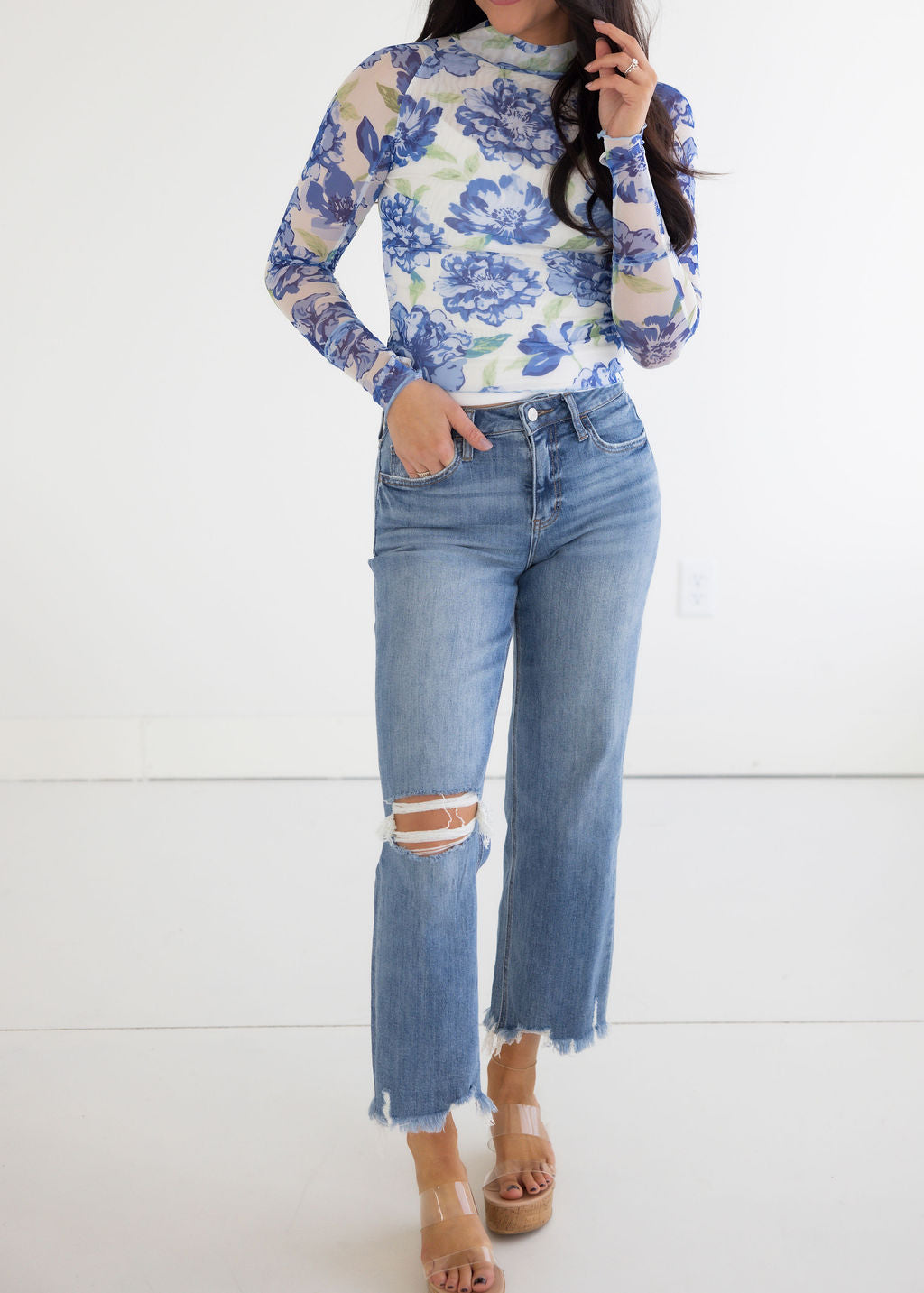 Audrey Floral Mesh Top