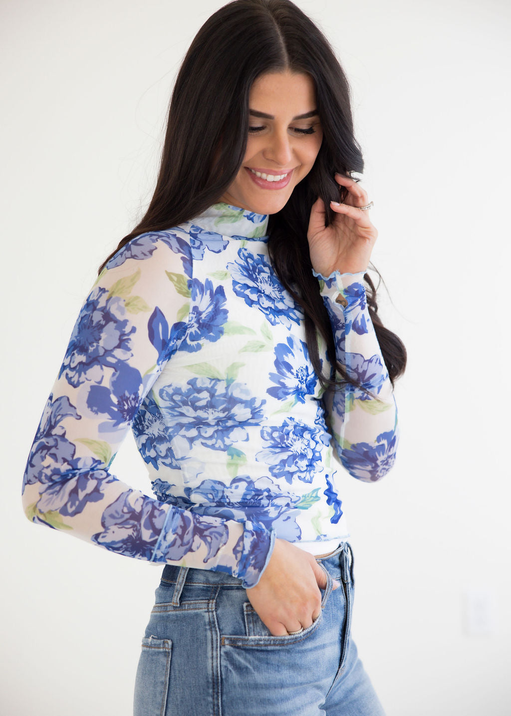 Audrey Floral Mesh Top