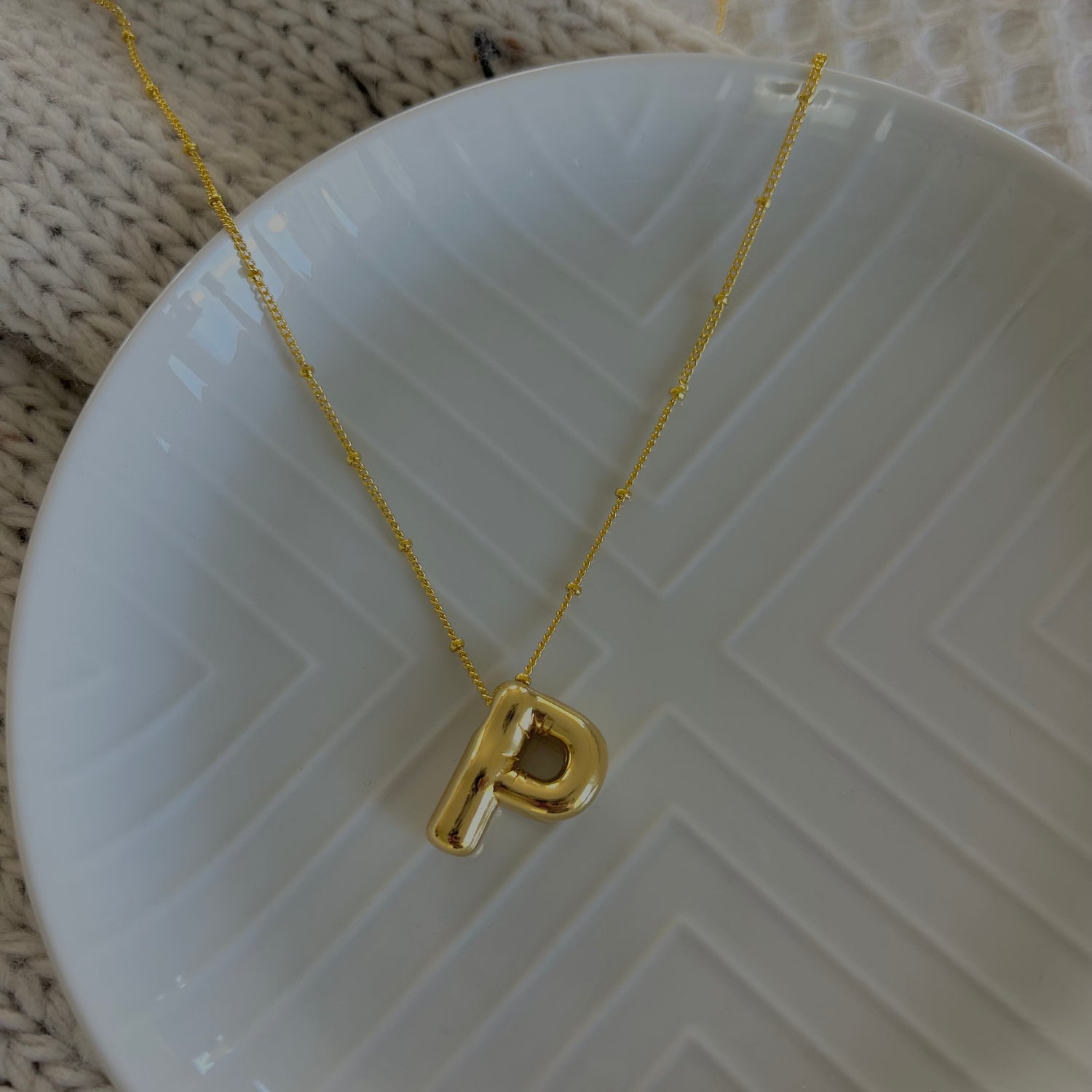 Bubble Initial Necklace