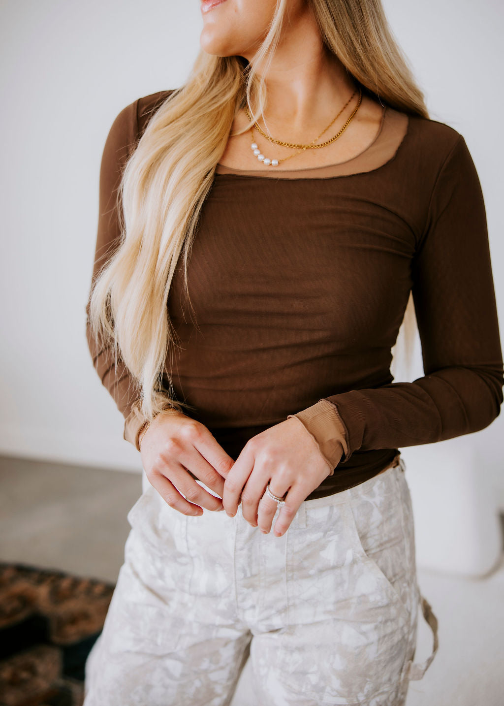 image of Bria Double Layer Mesh Top