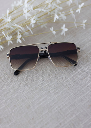 West Striped Aviator Sunglasses